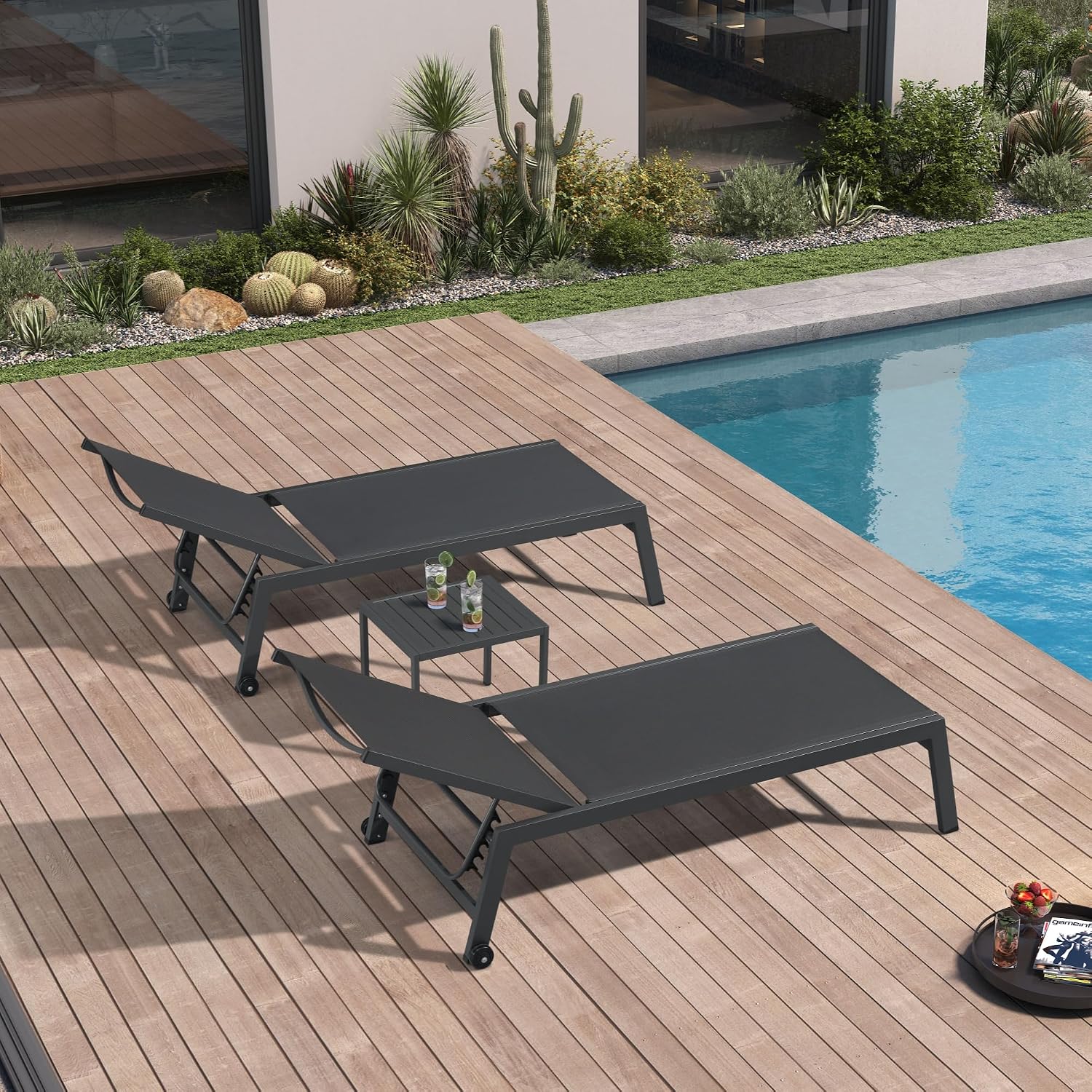 Outdoor Furniture Lounge Set - Set di 2 Poltrone da Patio