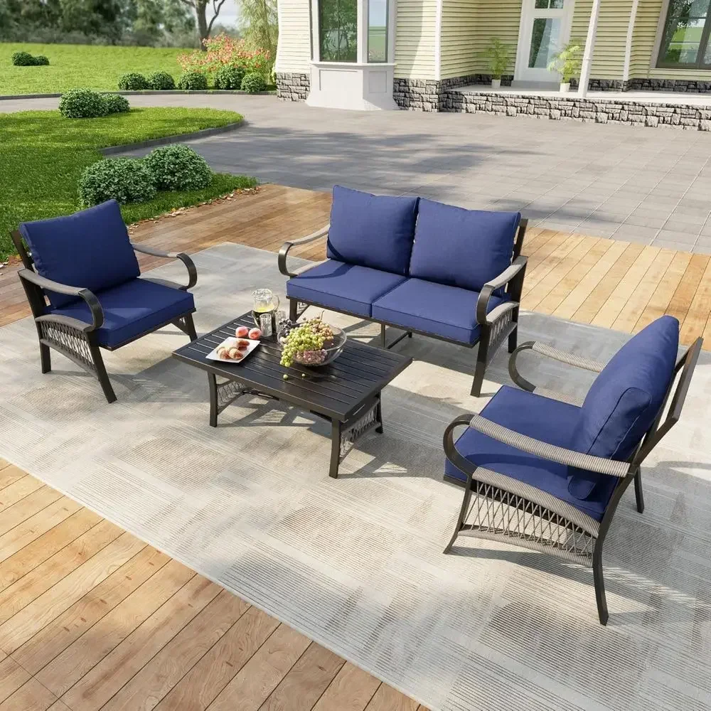 Outdoor Furniture Metal Chairs - Set di Mobili da Esterno in