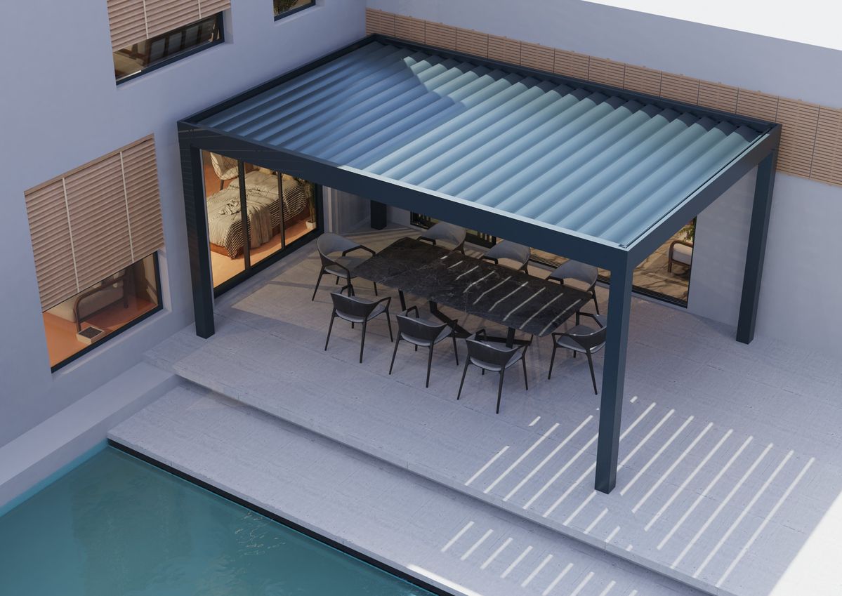 Outdoor Furniture Gazebo - Pergola Rettangolare da Giardino in Lega