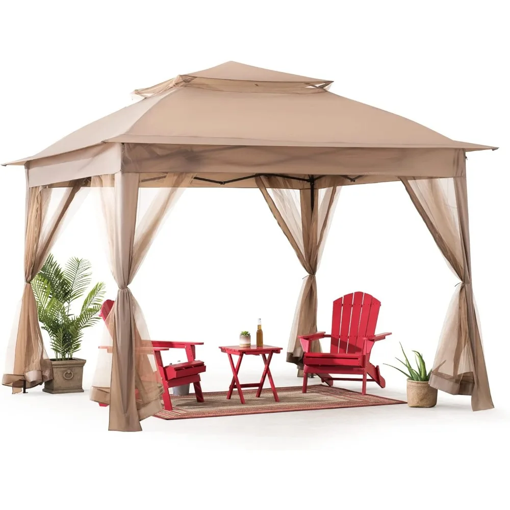 Outdoor Furniture Gazebo - Gazebo Pop-Up Moderno 11x11 Piedi, Tenda