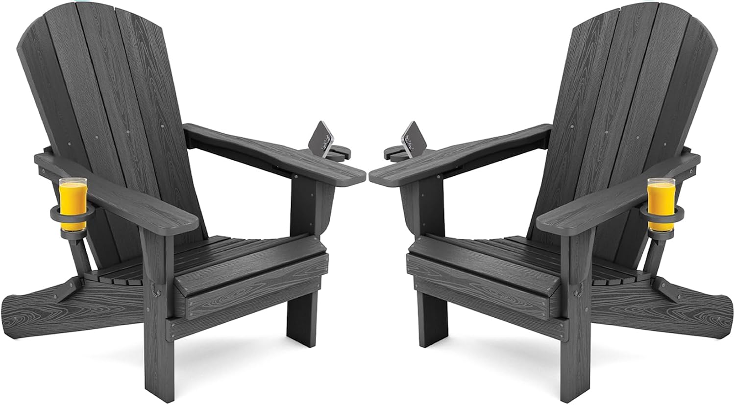 Outdoor Furniture With Fire Pit - Set di Due Sedie Pieghevoli da