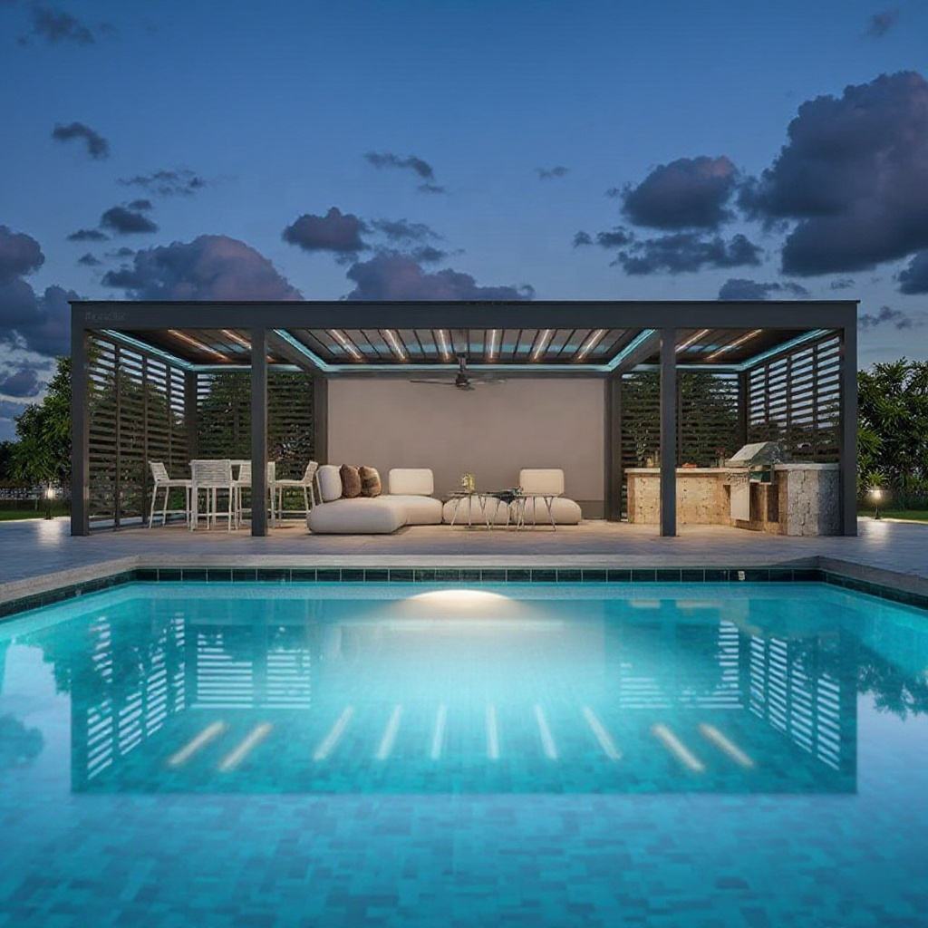 Outdoor Furniture Gazebo - Pergola Rettangolare in Lega di Alluminio