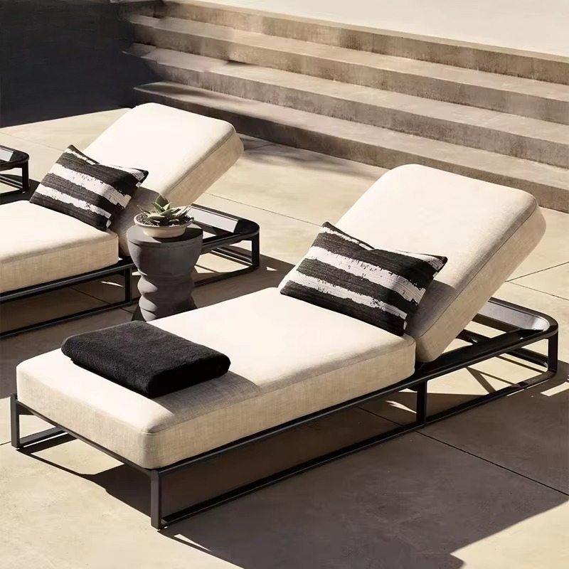 Outdoor Furniture Lounge Set - Lettino Prendisole in Alluminio per Esterni,