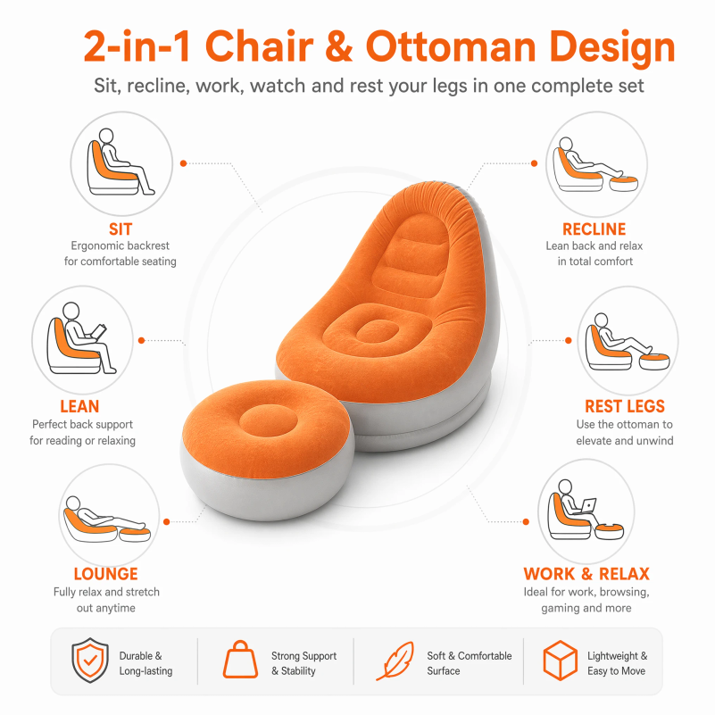 Set Divano Gonfiabile in Tessu - Outdoor Furniture Set Sale recensione e prezzo