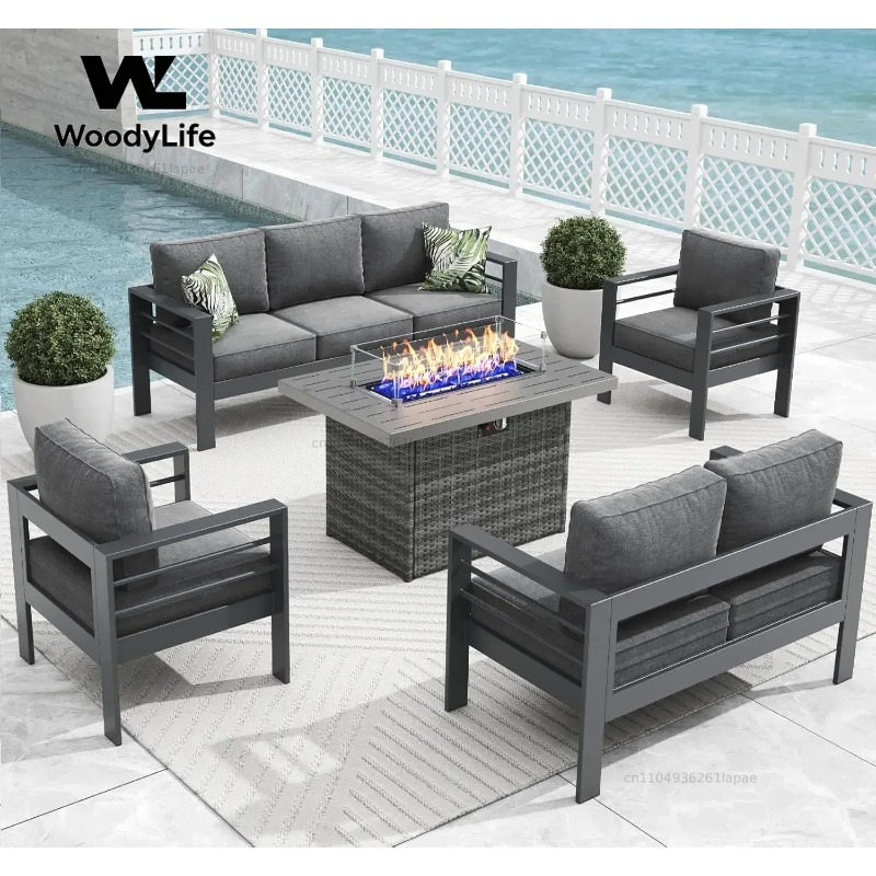 Set di Mobili da Patio Moderni - Outdoor Furniture With Fire Pit recensione e prezzo
