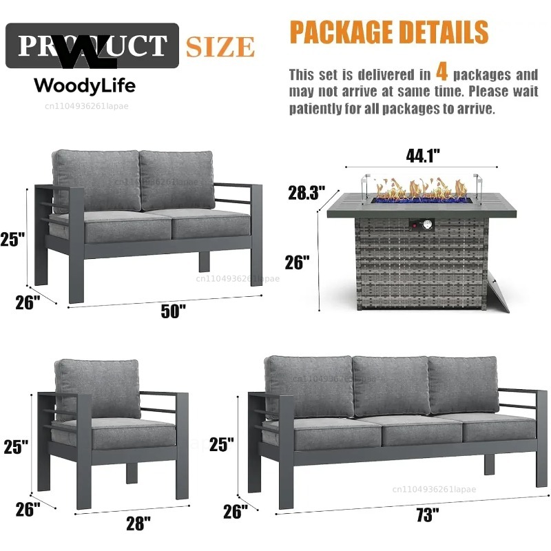 Set di Mobili da Patio Moderni - Outdoor Furniture With Fire Pit recensione e prezzo