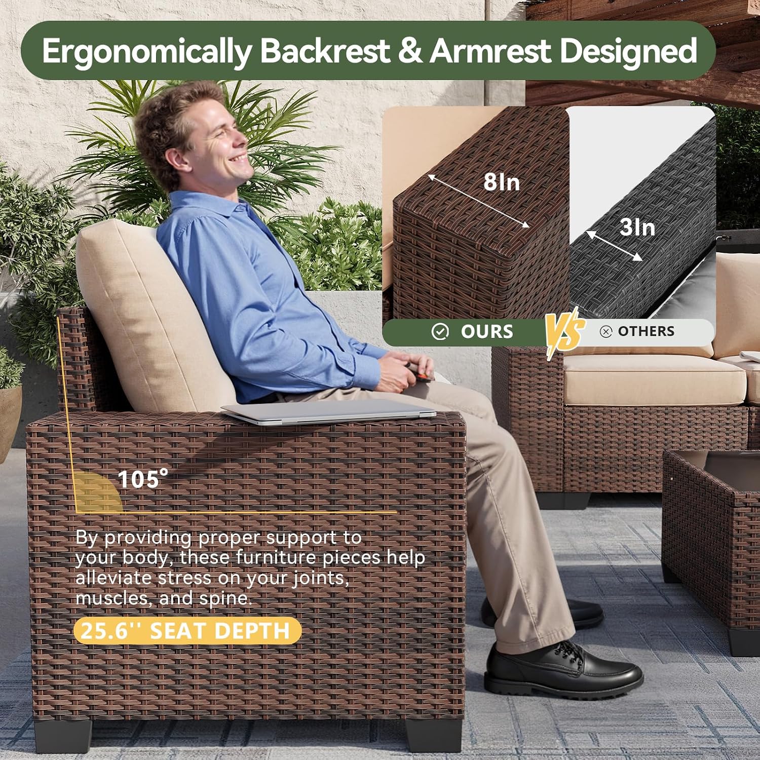 Set di Mobili da Patio a 7 Pez - Outdoor Furniture With Fire Pit recensione e prezzo