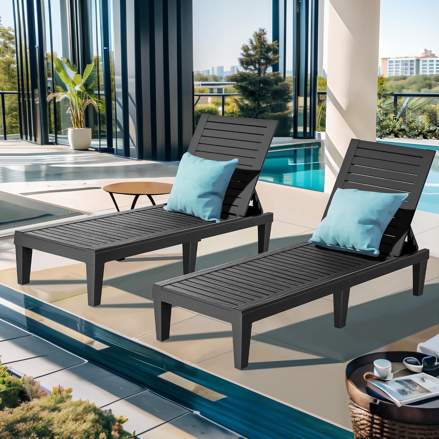Set di 4 Lettini Regolabili a  - Outdoor Furniture Lounge Set recensione e prezzo