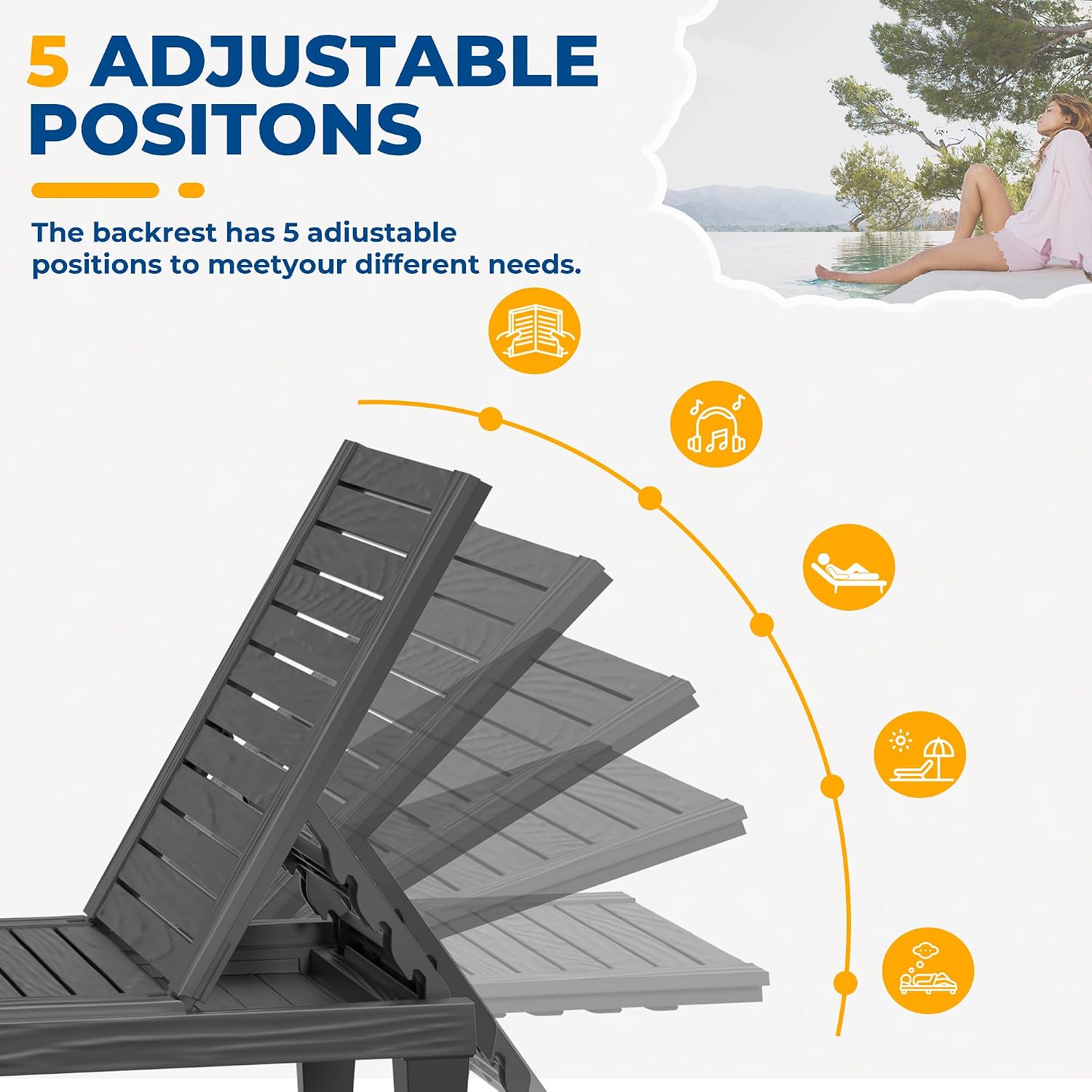 Set di 4 Lettini Regolabili a  - Outdoor Furniture Lounge Set recensione e prezzo