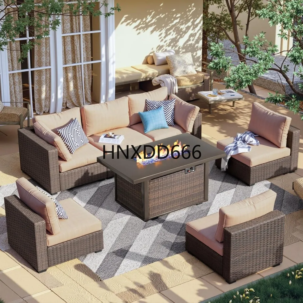 Set di Mobili da Patio a 7 Pez - Outdoor Furniture With Fire Pit recensione e prezzo