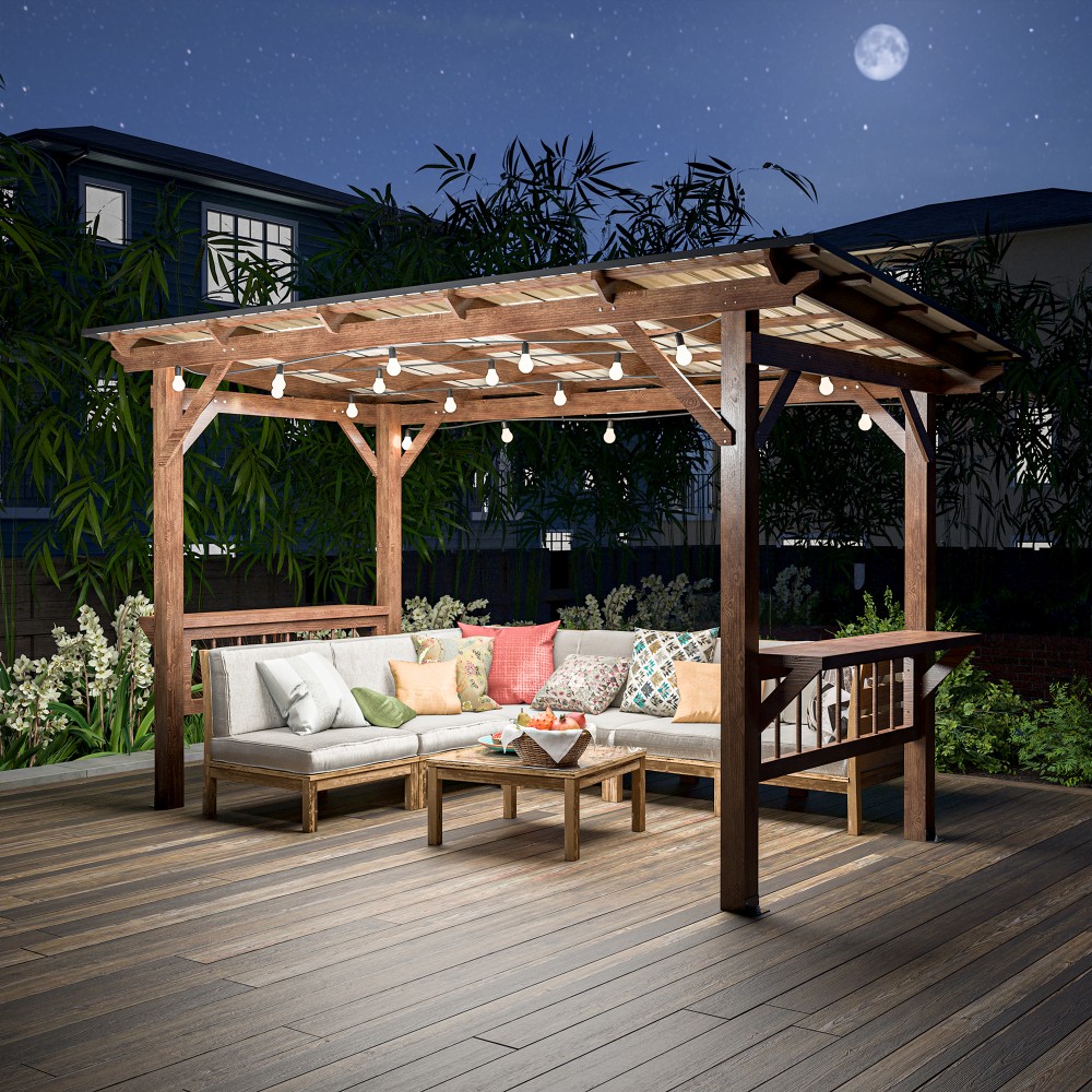 Pergola Moderna in Legno 13' x - Outdoor Furniture Gazebo recensione e prezzo