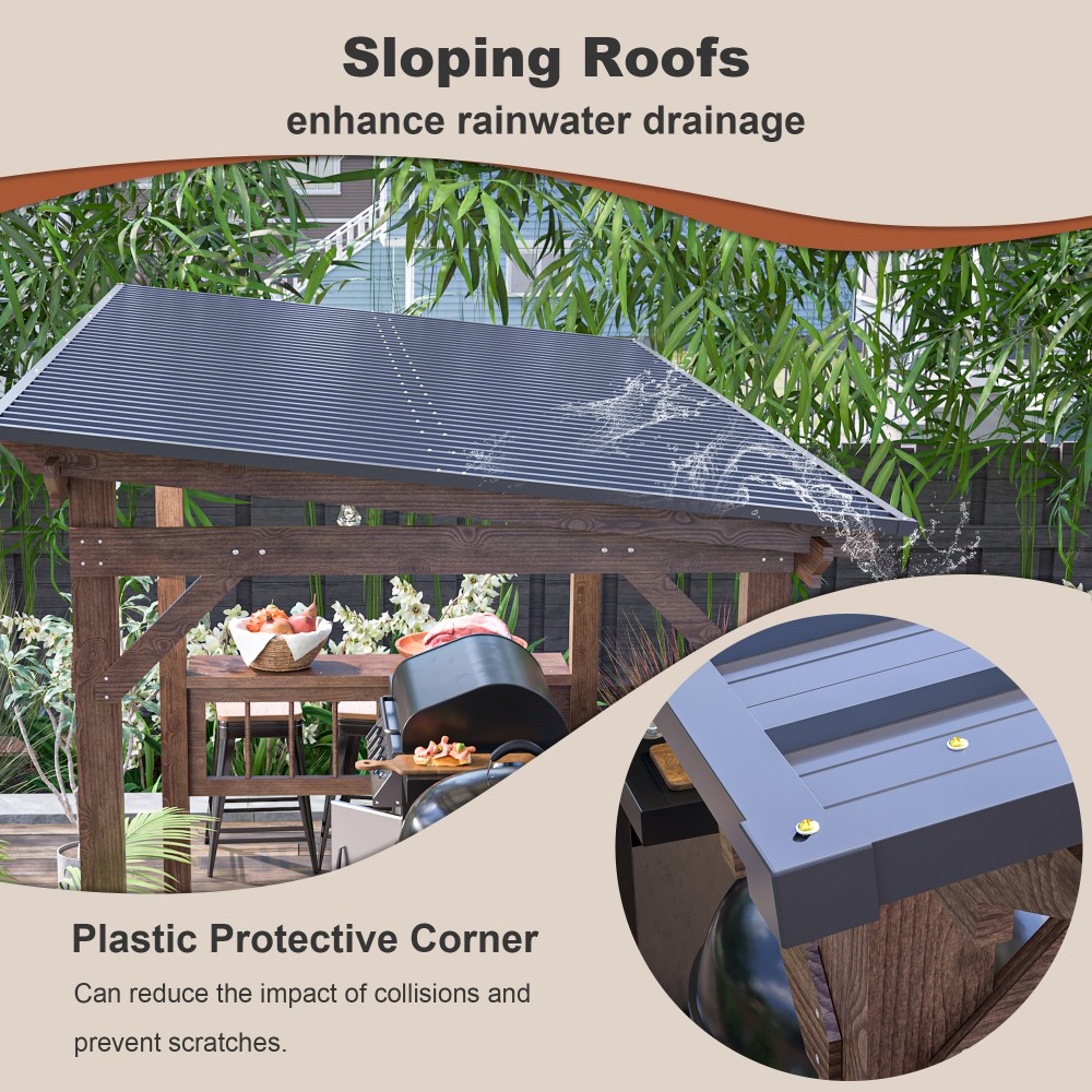 Pergola Moderna in Legno 13' x - Outdoor Furniture Gazebo recensione e prezzo